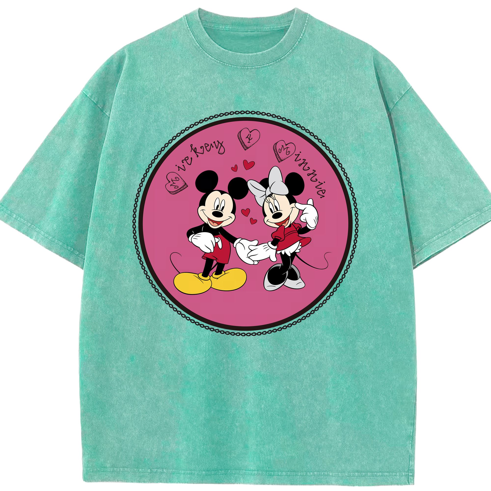 （画像用） ミッキーマウス Mickey Mouse 綿100% ヴィンテージ風 半袖Tシャツ（フロントプリント）